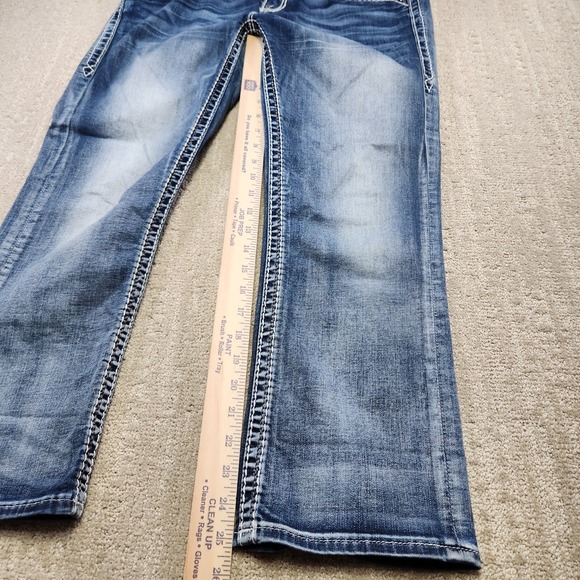 Rock Revival Jeans Women 30 Audrina Mid Rise Curvy Capris Cowgirl Rodeo Western - Picture 5 of 14